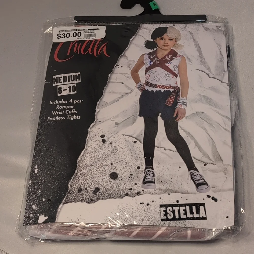 Disney Cruella Estella Black and White Costume Set